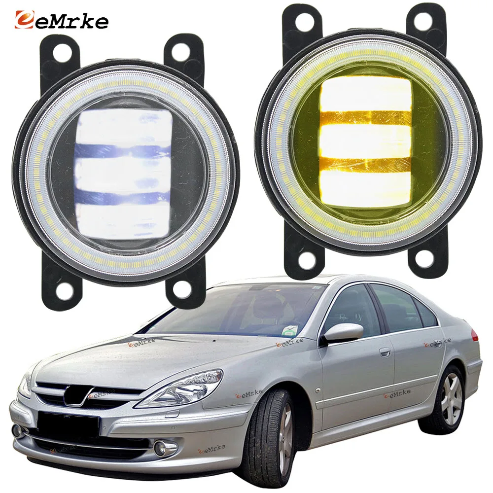 

2X Led Angel Eye DRL for Peugeot 607 (9U/9D) 2005-2007 2008 2009 4007 4008 301 307 Fog Lights Lamp Lens Daytime Running Lights