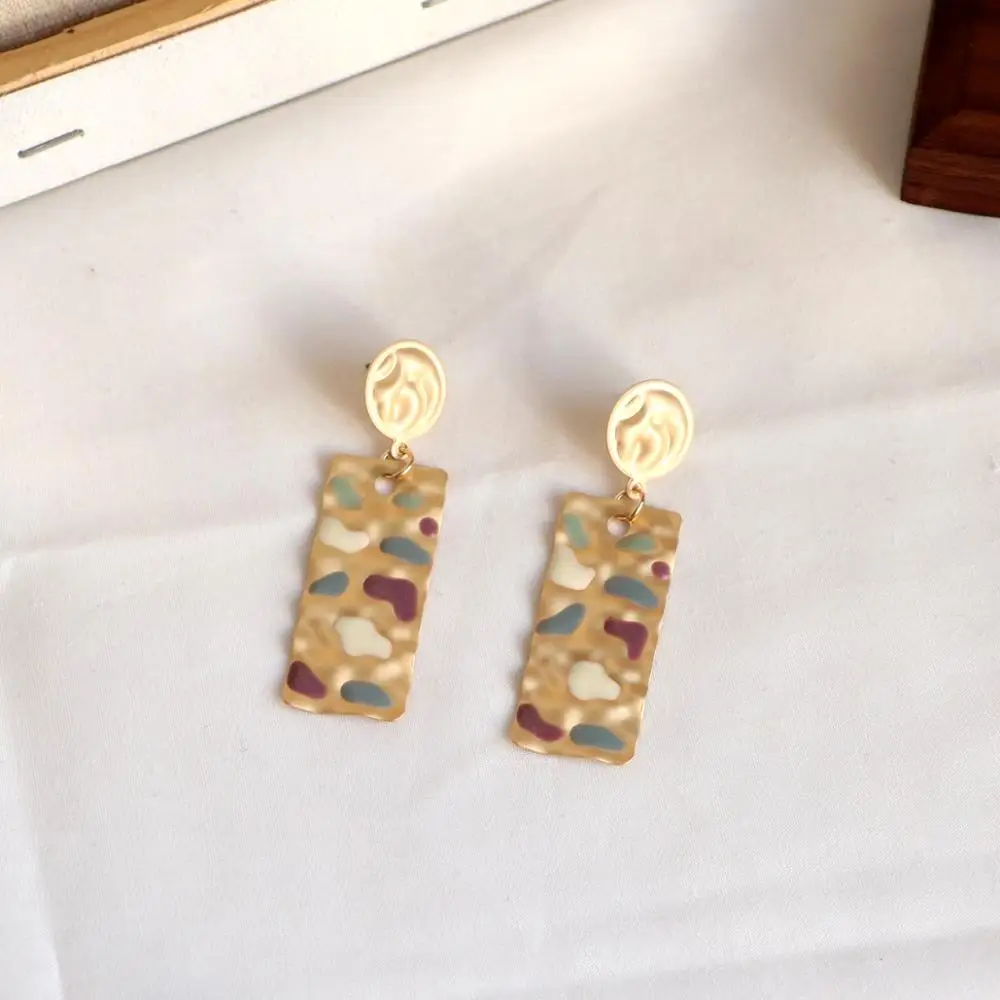 Fashion Dangle Drop Earrings For Women Geometric Gold Color Metal Punk Earring Bohemian New Jewelry | Украшения и аксессуары