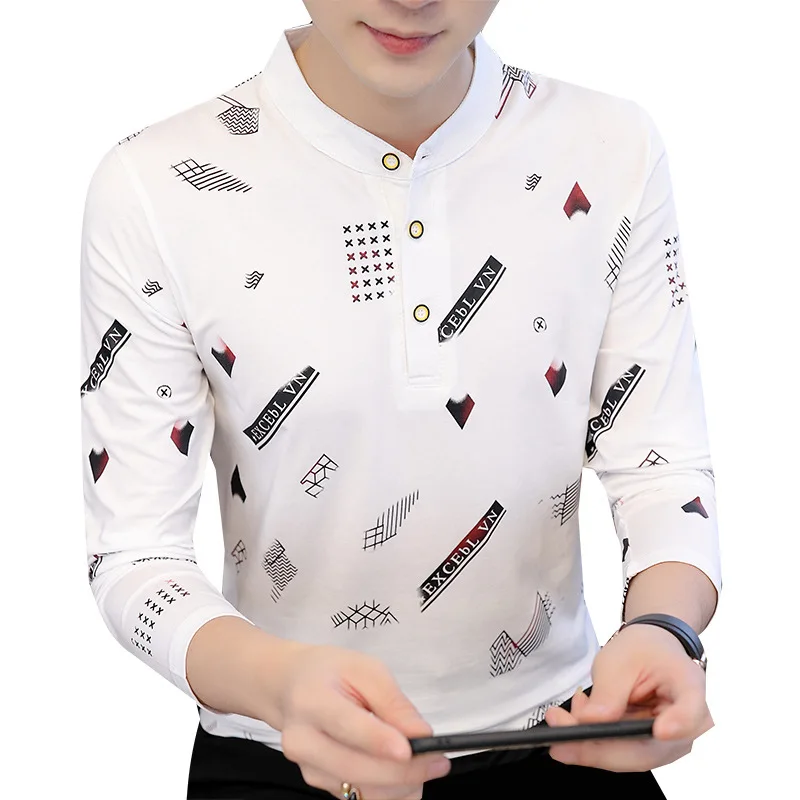 

new 2021 long youth on the polo shirt lapel lead the child clothes men long sleeve T-shirt autumn outfit made T-shirt