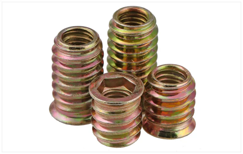 

Flat head hex socket Nut embedded iron Straight teeth hex socket M6 M8 M10 nut Furniture nut Trapezoidal Connector