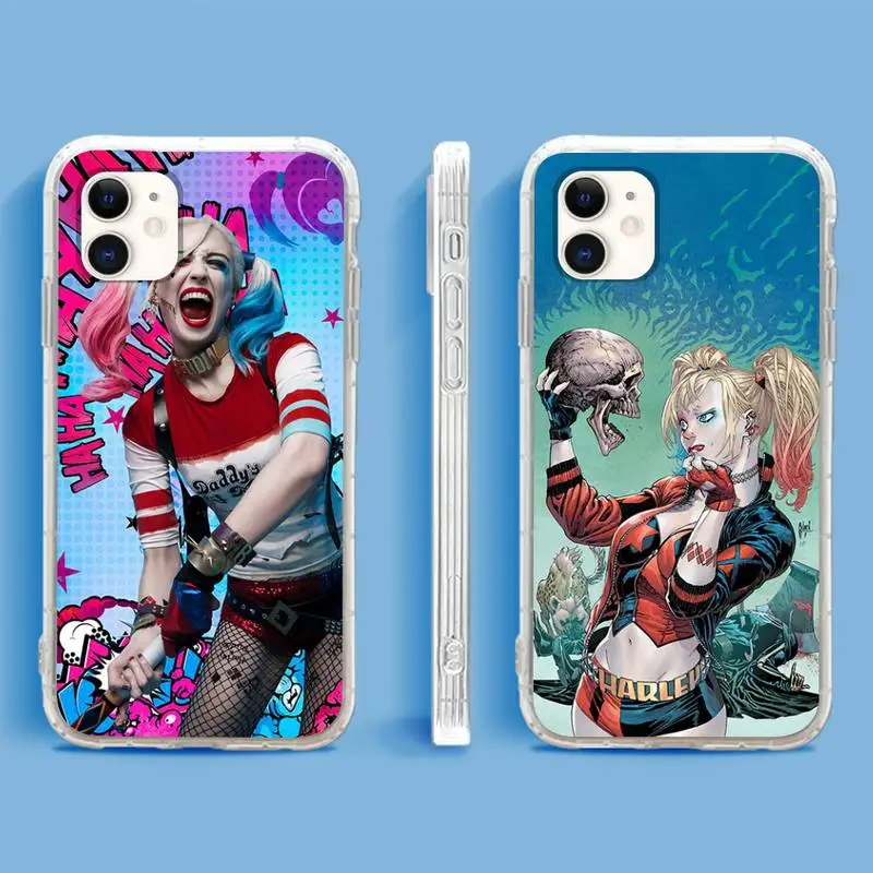 

Sexy Quinnes girl Harleys Phone Case For iPhone 13 12 11Pro Max 11 XR XS Max X Mini 8 7 6 SE 2020 Soft Transparent Cover