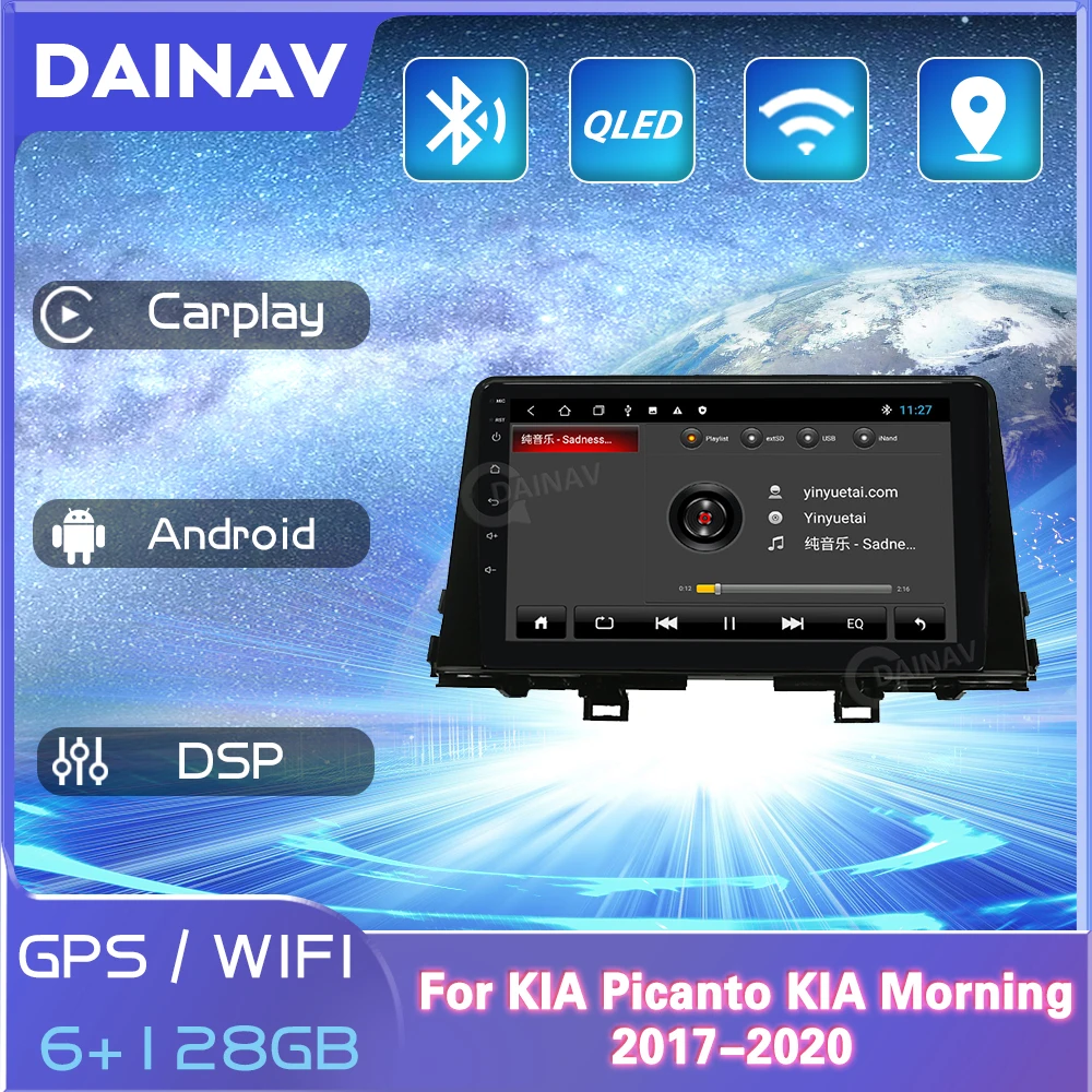 

128 ГБ Android 10,0 для Kia Picanto Morning 2017 2018 2019 2020 мультимедийный стерео автомобильный DVD-плеер навигация GPS радио Рулевое управление