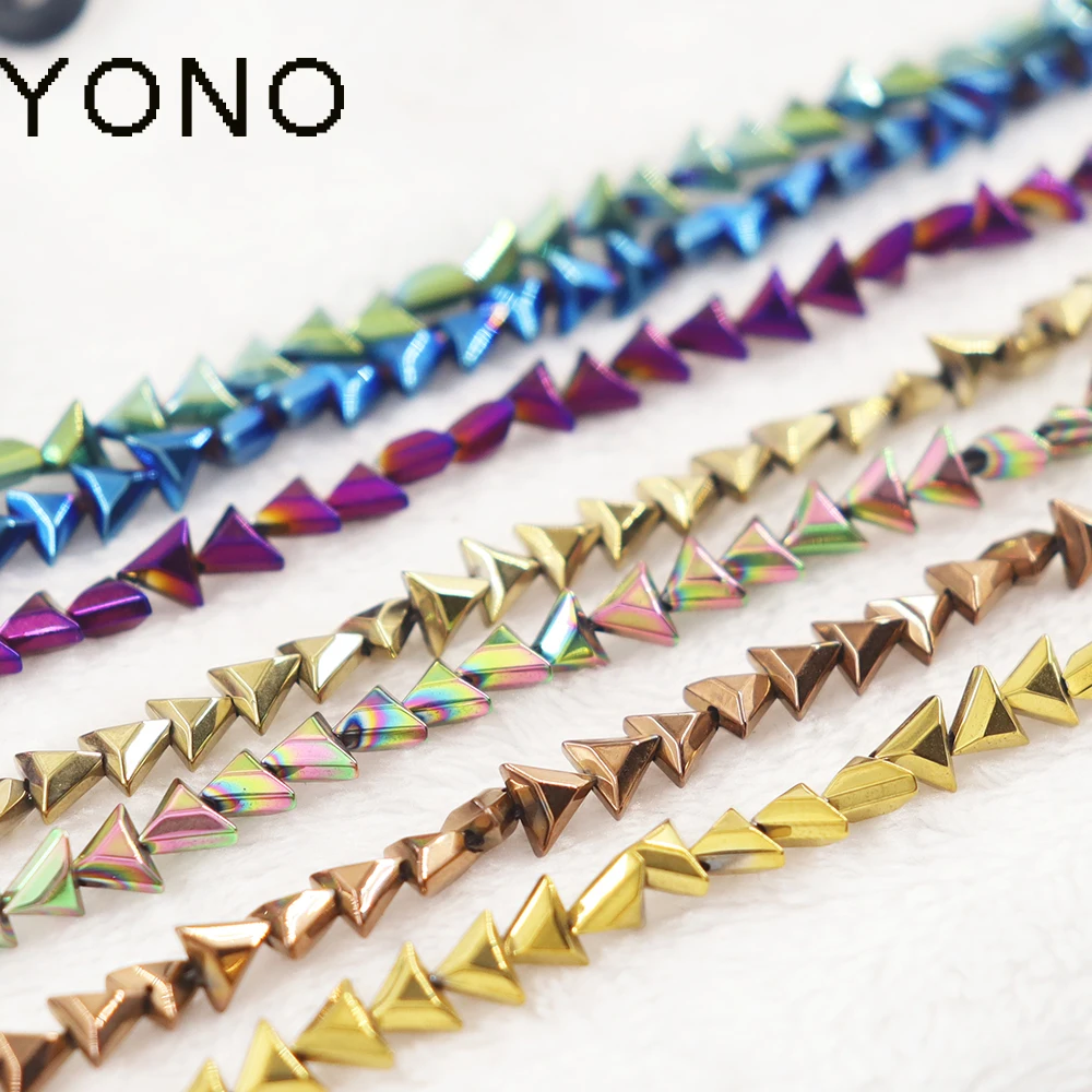 

85pcs 6x6mm Diy Polygonal Triangle Beads Hematite Beads For Jewelry Making Bracelets Jewelry Components Accessories