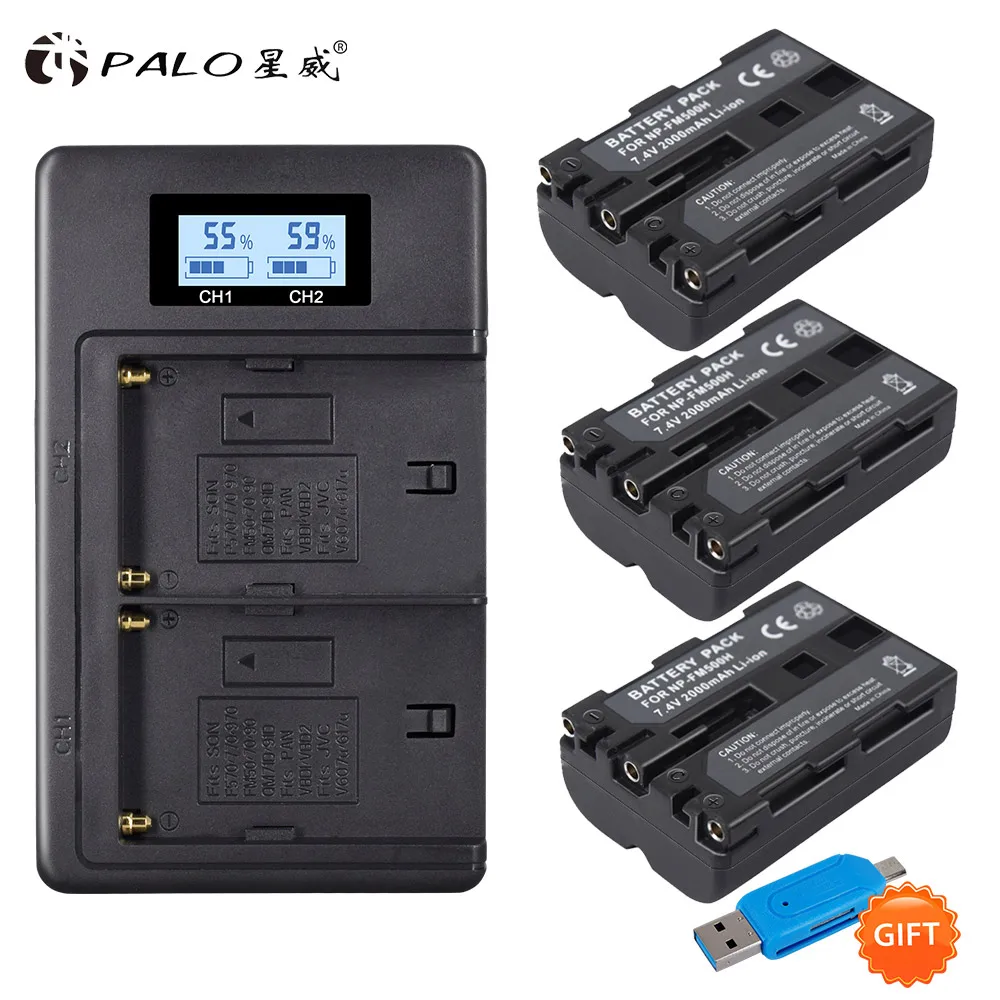 3 battery 1 charger Palo NP-FM500H Замена Камера Батарея+ NP FM500H Батарея Зарядное устройство для sony Альфа A57 A65 A77 A99 A100 A200 A300 A500 A900 A700 - Цвет: 3 battery 1 charger
