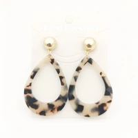 acrylic earrings leopard water droplets earring acetate big drop dangle earing geometric earing jewelry