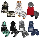 Детский летний комплект одежды, топ без рукавов с капюшоном и шорты