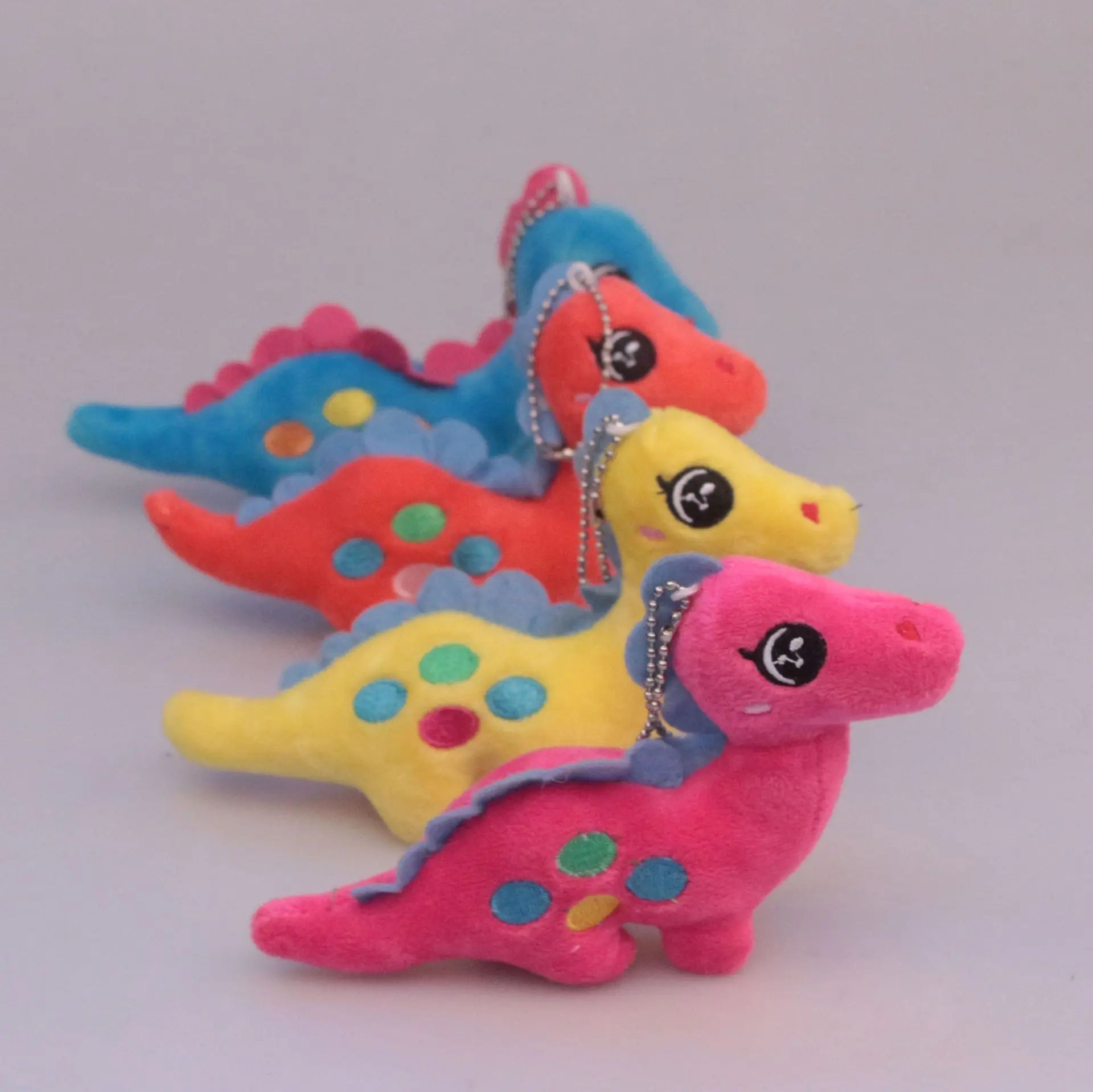 

Creative plush toy pendant cartoon dinosaur beautiful colorful keychain bag decoration 10cm plush soft doll kids christmas gift