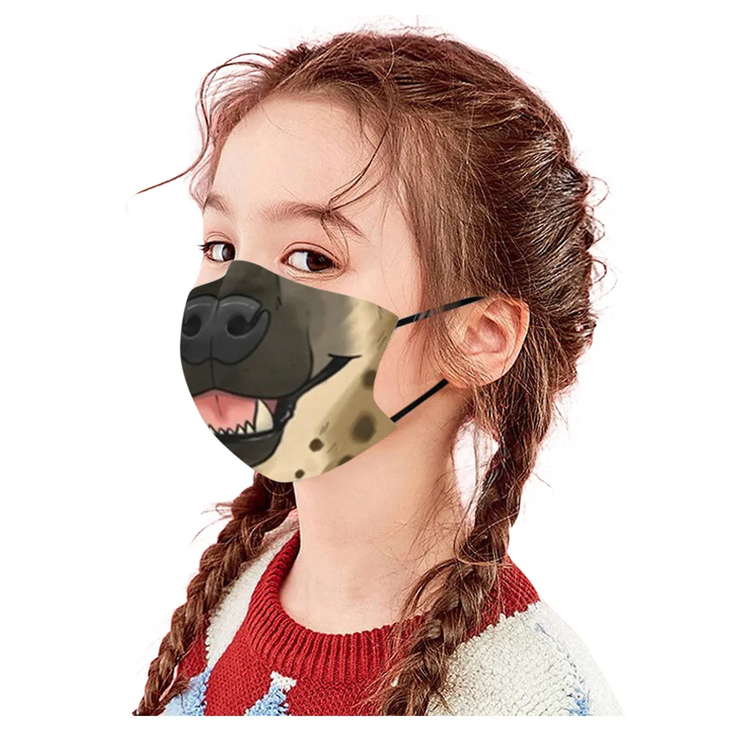 Рождество 1 шт. Детские хлопковые маски для рта улицы моющиеся многоразовые лица