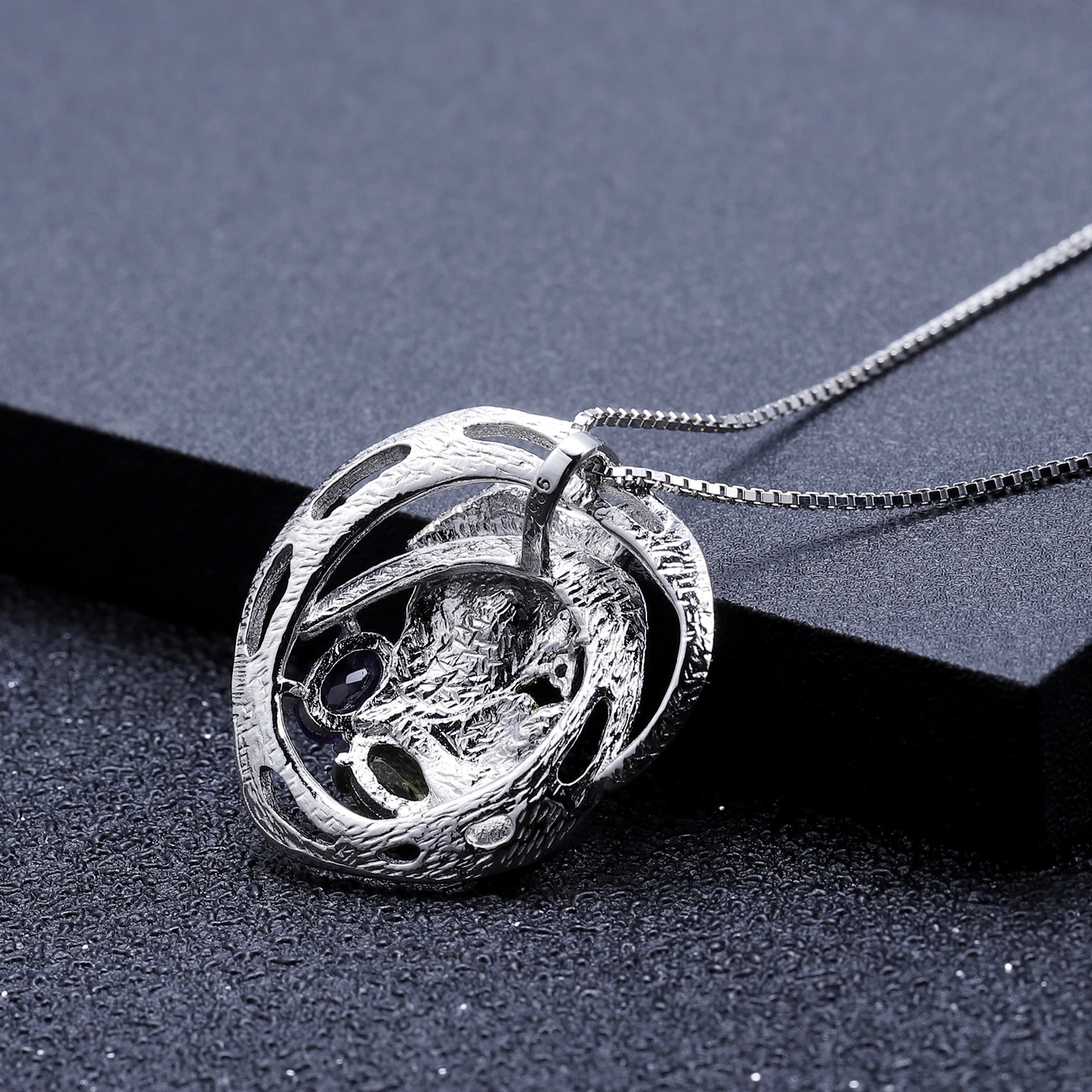 Ожерелье женское из серебра 925 пробы с натуральным аметистом карата | Украшения и