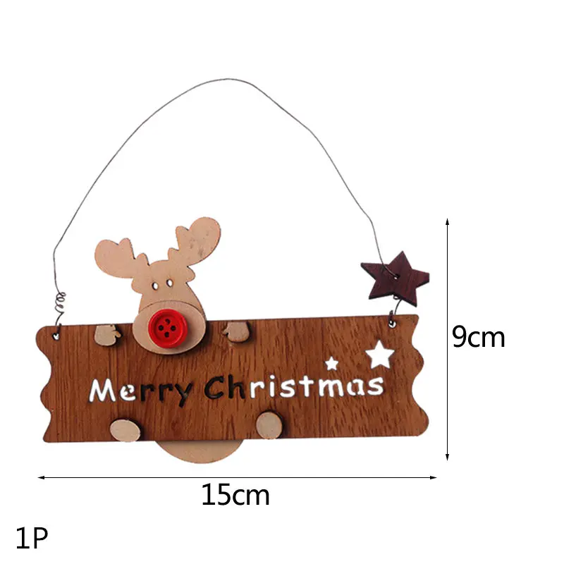 Multi Style Christmas Wooden Pendant Creative Wood Craft Ornaments DIY Chriatmas Tree Hanging Decoration Xmas Gift Supplies - Цвет: 1P-399-B02