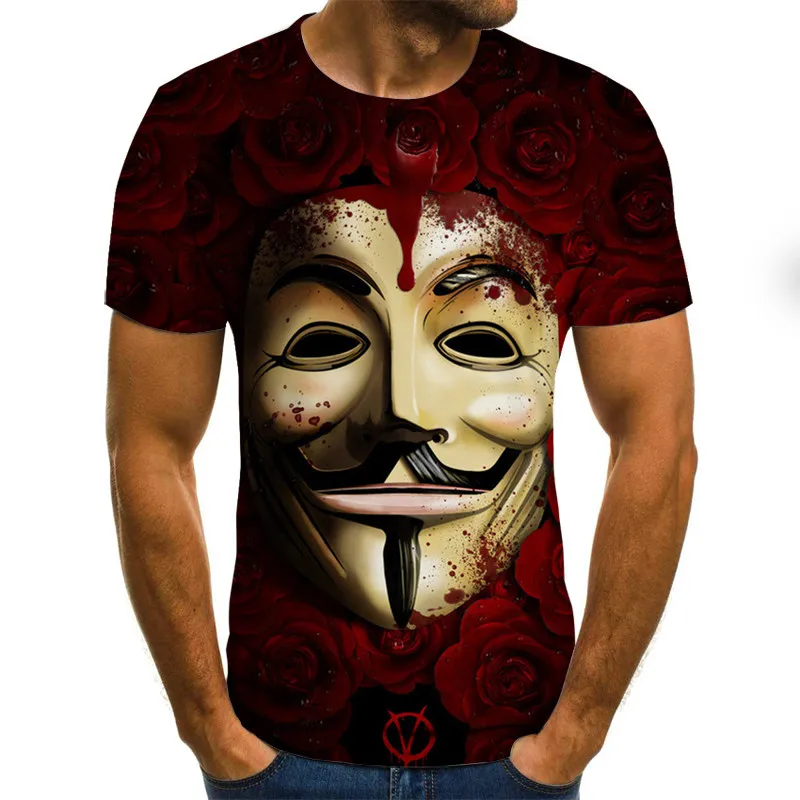 Мужская футболка с рисунком ужасов из фильма Wise Clown Joker 3d женская уличная в стиле