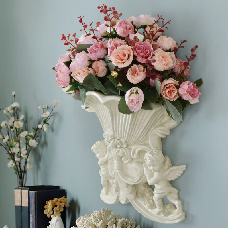 

Resin European Angel Vase Creative Vase Home Furnishing Decoration Technology Flower Shop Wedding Decoration Wall Sticker Q17