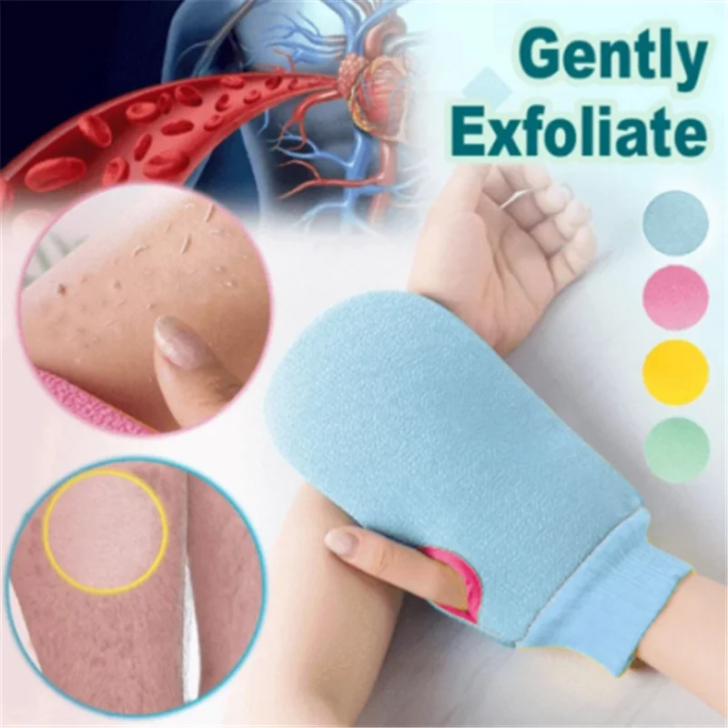 

1pc 2 In 1 Soft Shower Gloves Bath Gloves Exfoliating Scrubber Foaming Body Skin Care Cleaning Bathroom Accessories Tools