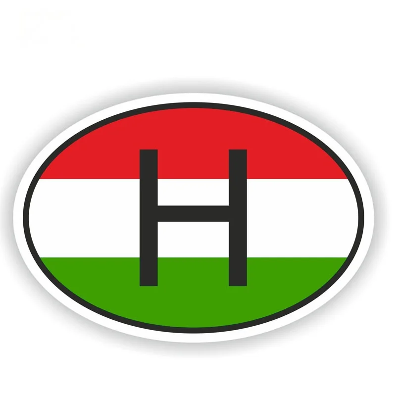 

Creative Decal H HUNGARY Country Code PVC Car Sticker Oval Decal Car Styling