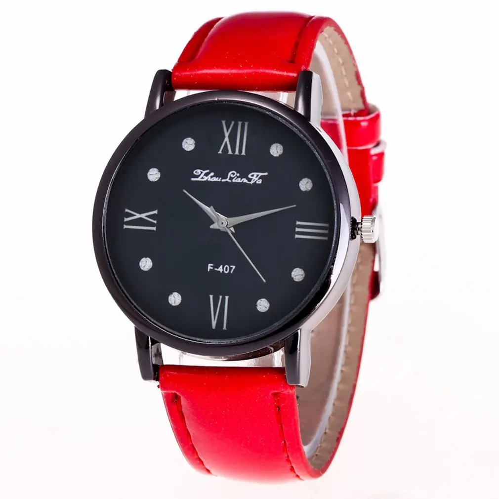 Кварцевые часы женские с крокодиловым узором кожаный ремешок Круглый циферблат