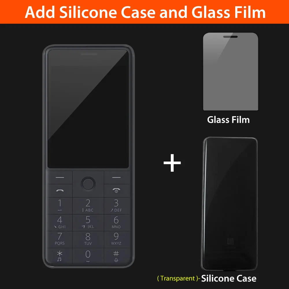 Add Case and Film Xiaomi QIN 1S 4G сетевой Wifi 1480mAH BT 4,2 голосовой инфракрасный пульт дистанционного управления с двумя sim-картами - Цвет: Add Case and Film