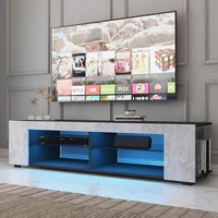 high gloss modern tv stand unit with bookshelves led light 4 shelf console cabinet home office living room furniture