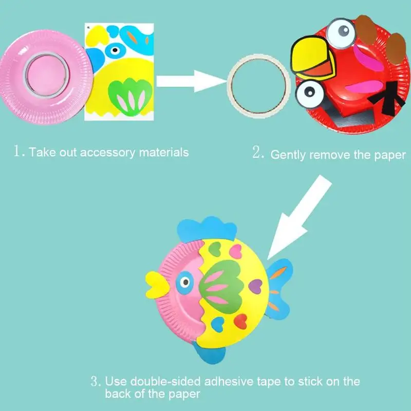 

10Pcs/12Pcs Paper Plate DIY Set EVA Foam Craft Sticker Jigsaw Painting Puzzle Handmade Toys Childrens DIY L9S7