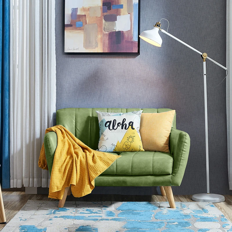 Скандинавская кожаная ткань для гостиной диваны маленькой квартиры диван отдыха