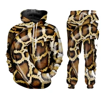 horror snakeskin goth hip hop sport suits trends 3d print fitness zipper hoodies sweatpants casual fashion tracksuits clothing