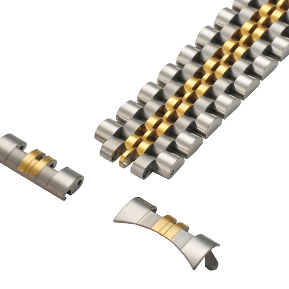 Ремешок из нержавеющей стали 316L для наручных часов двухцветный