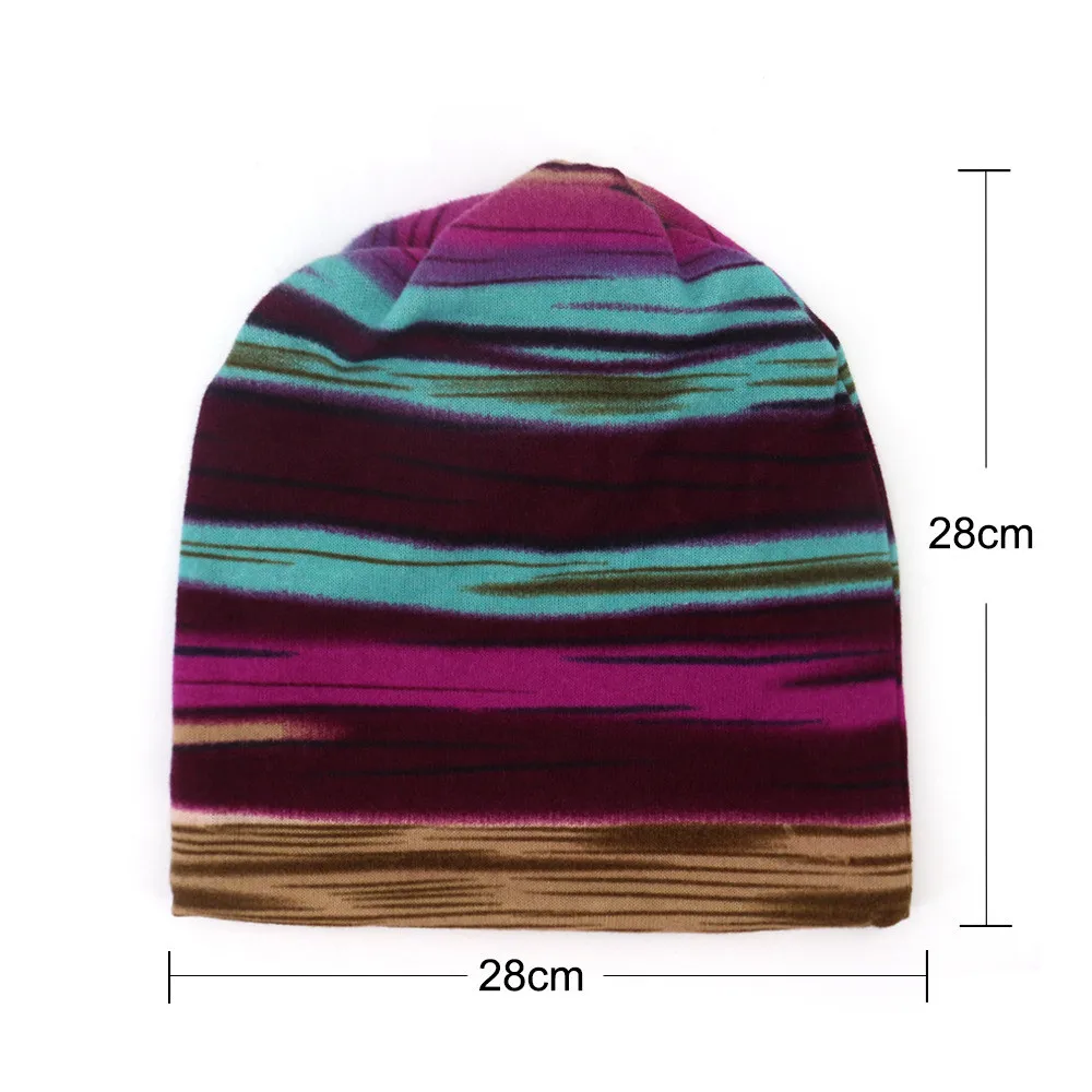 

Striped Hat Brand Autumn And Winter Dual-use Vintage Design Hats For Ladies thin Skullies And Beanies Women Scarf Face Mask