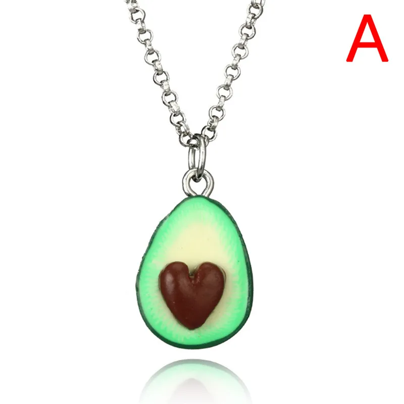 Handmade Polymer Clay Avocado Heart Pendant Necklace Best Friend Jewelry Gift | Украшения и аксессуары