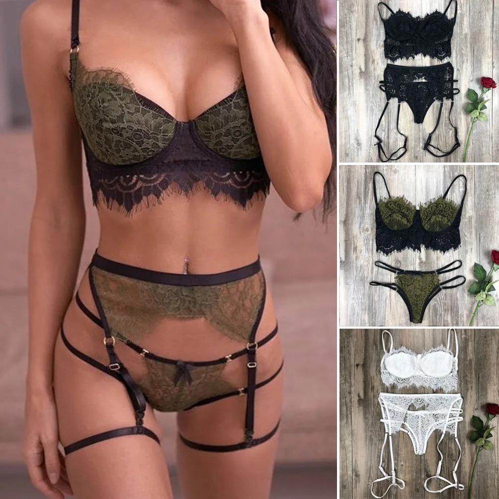 THEFOUND женское Сексуальное белье кружева Babydoll открытый бюстгальтер набор тонкие стринги Нижнее белье Ночное белье наборы бюстгальтер+ трусы
