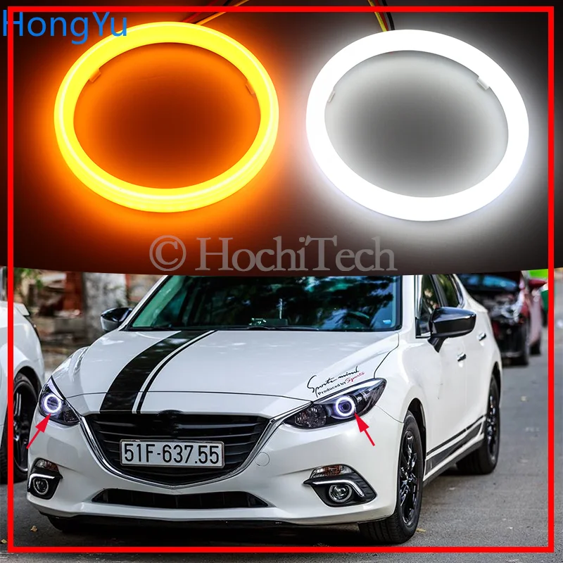 Двухцветсветильник светодиодный поворотник Angel Eye для mazda 3 2010 2011 2012 2013 2014 хлопок |
