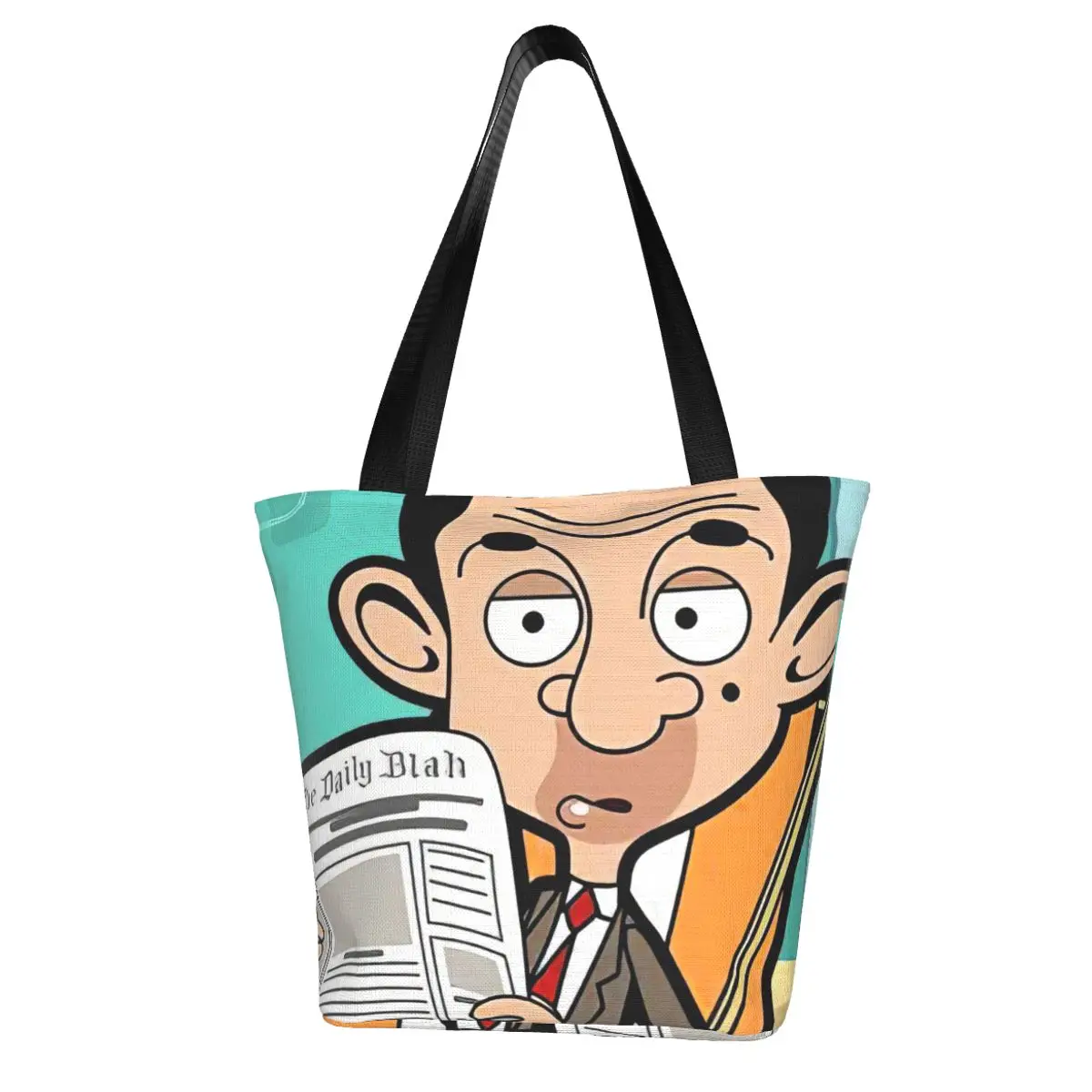 Mr . Bean Shopping Bag Aesthetic Cloth Outdoor Handbag Female Fashion Bags