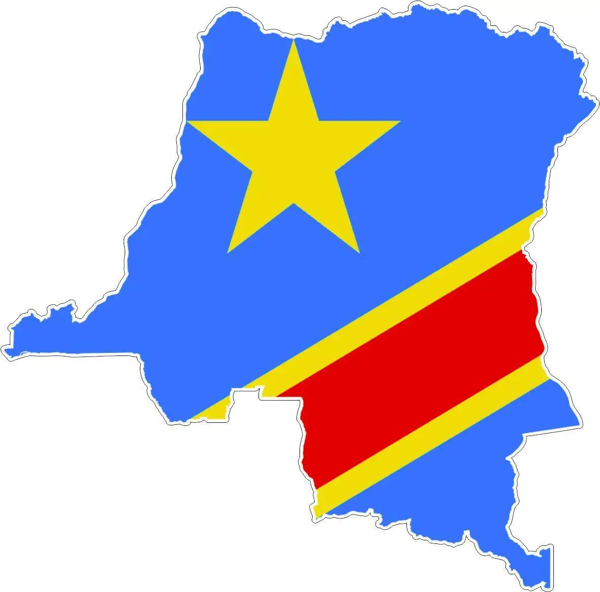 

Sticker Car Moto Map Flag Vinyl Outside Wall Decal Macbbook Congo Rdc