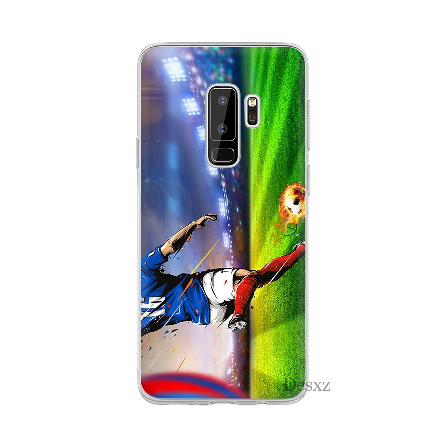 Phone Case Cover Football Soccer Ball On Water Burning Fire Sports For Samsung Galaxy S7 Edge S8 S9 Plus Cases TPU |