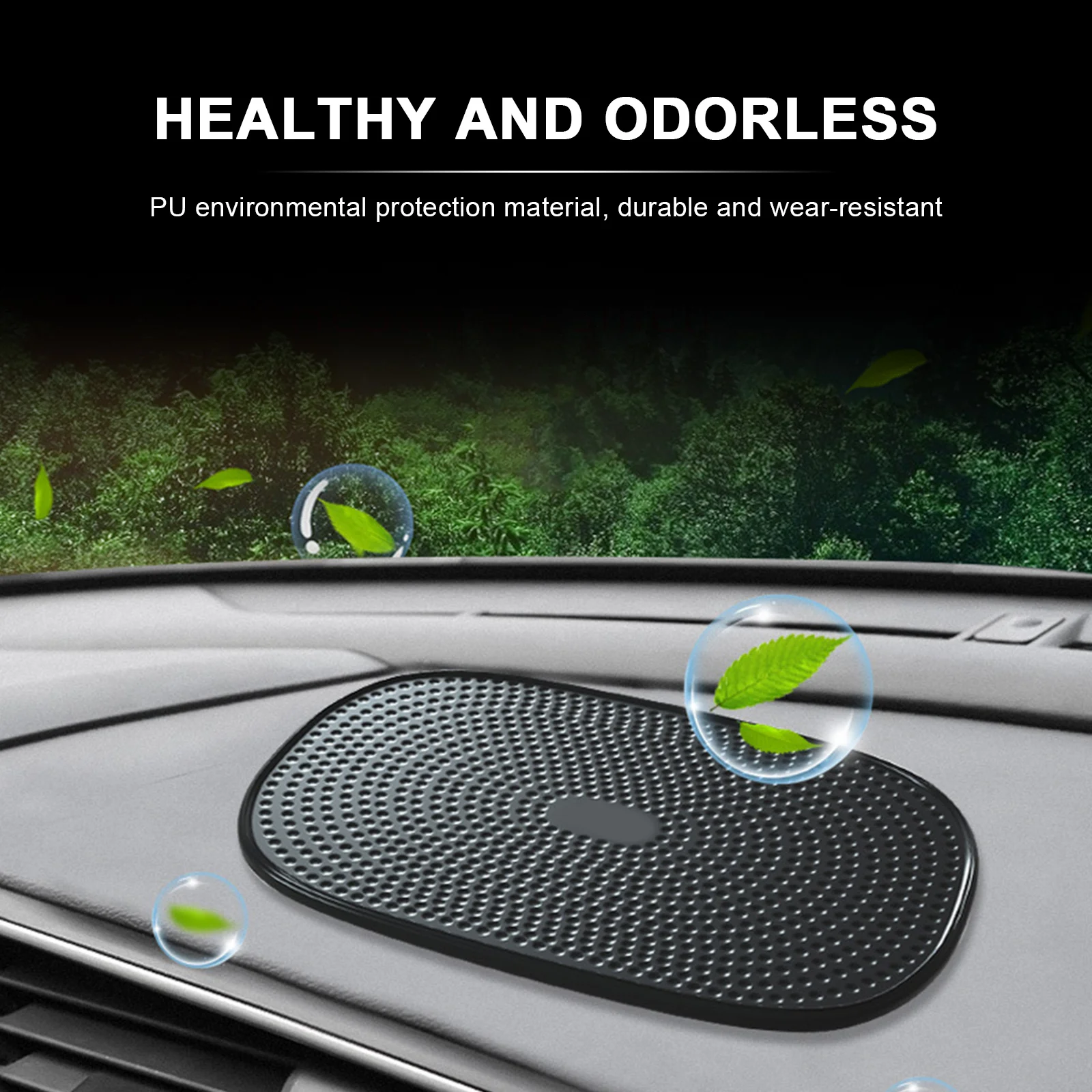 

Черный Автомобильный нескользящий коврик, держатель для телефона из искусственной кожи, клейкий коврик для салона автомобиля, приборной па...