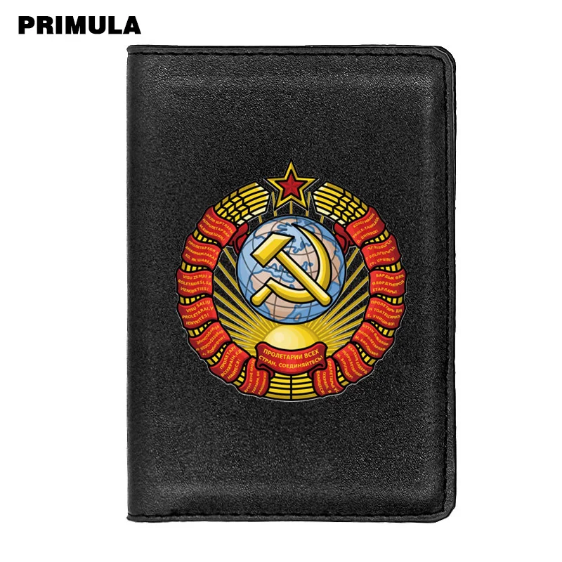 

Classic CCCP ПРОЛЕТАРИИ ВСЕХ СТРАН ,СОЕДИНЯЙТЕ СВ Passport Cover ID Credit Card Case Travel Leather Holder