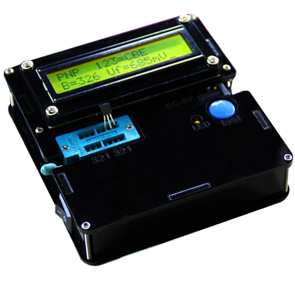 

Transistor Tester Triode Capacitance Electronic Measurement Capacitor Resistor LCD Digital Transistor Tester with Acrylic Shell