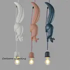 Полимерный подвеска в виде белки свет s животное светодиодный подвесной светильник белка лампа для детской комнаты домашний декор подвесной светильник Fixyures