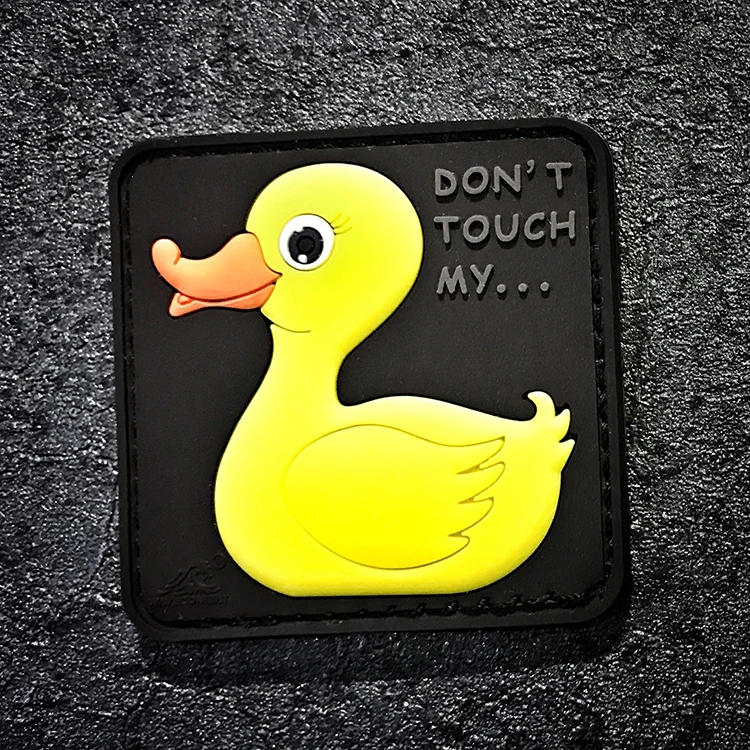 Наклейки Don't Touch My 3D из ПВХ резины большая желтая утка|Заплатки| |