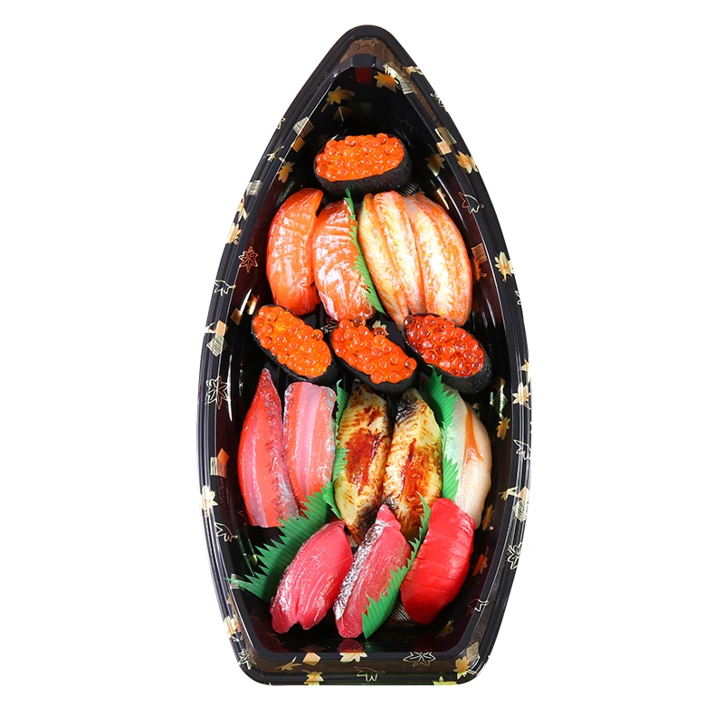 Коробка для суши в форме лодки тарелка лосося коробка на вынос квадратная
