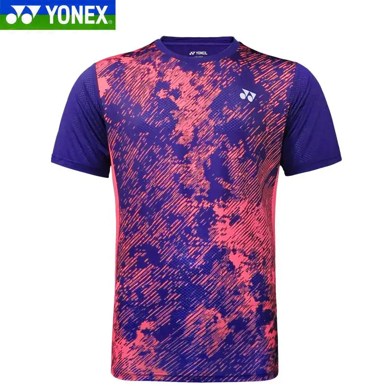 Оригинальные мужские футболки для бадминтона Yonex дышащие удобные быстросохнущие спортивные футболки с коротким рукавом для фитнеса Lin Dan - Цвет: Коричневый
