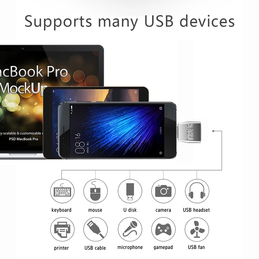 Переходник Mini USB 2 0 (гнездо) на 3 1 (штекер) USB-C OTG Type-C | Электроника