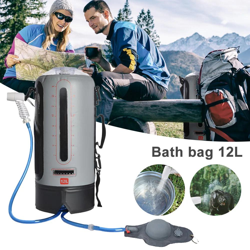 

2L/3.17 Gallons Waterproof Shower Water Bag Outdoor Camping Shower Sports Bath Bag Floating Camping Hiking Beach Supplies