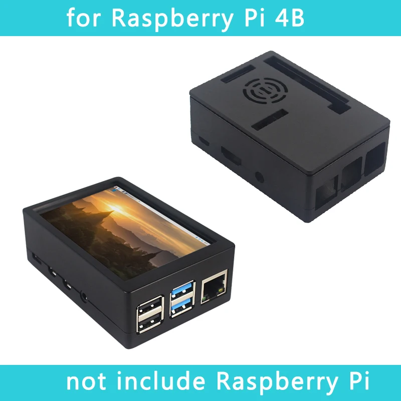 Raspberry Pi 3 Model B + 5 дюймовый сенсорный экран 480*320 TFT LCD ABS Чехол черный серый корпус