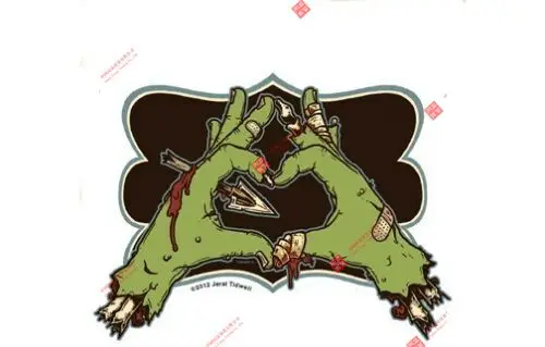 

Damn Love Zombie Hand Arrow Kulture Funny Car Sticker