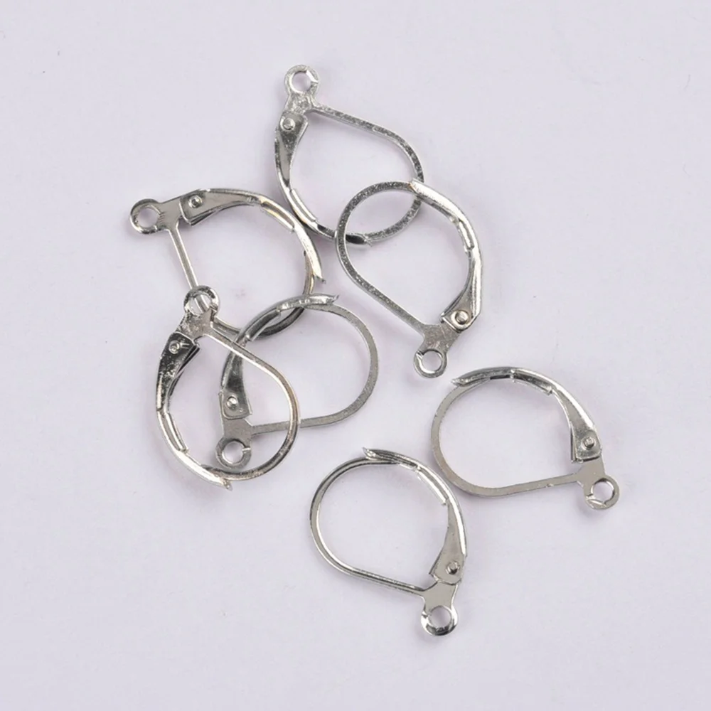 1000pcs Rhodium Plated Earrings Jewelry Components Handmade Beadings Findings Earring Leverback Earwire Clasps&Hooks