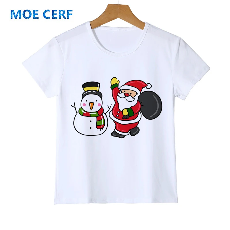 Детская футболка с рисунком Санта Клауса детские топы футболки одежда для