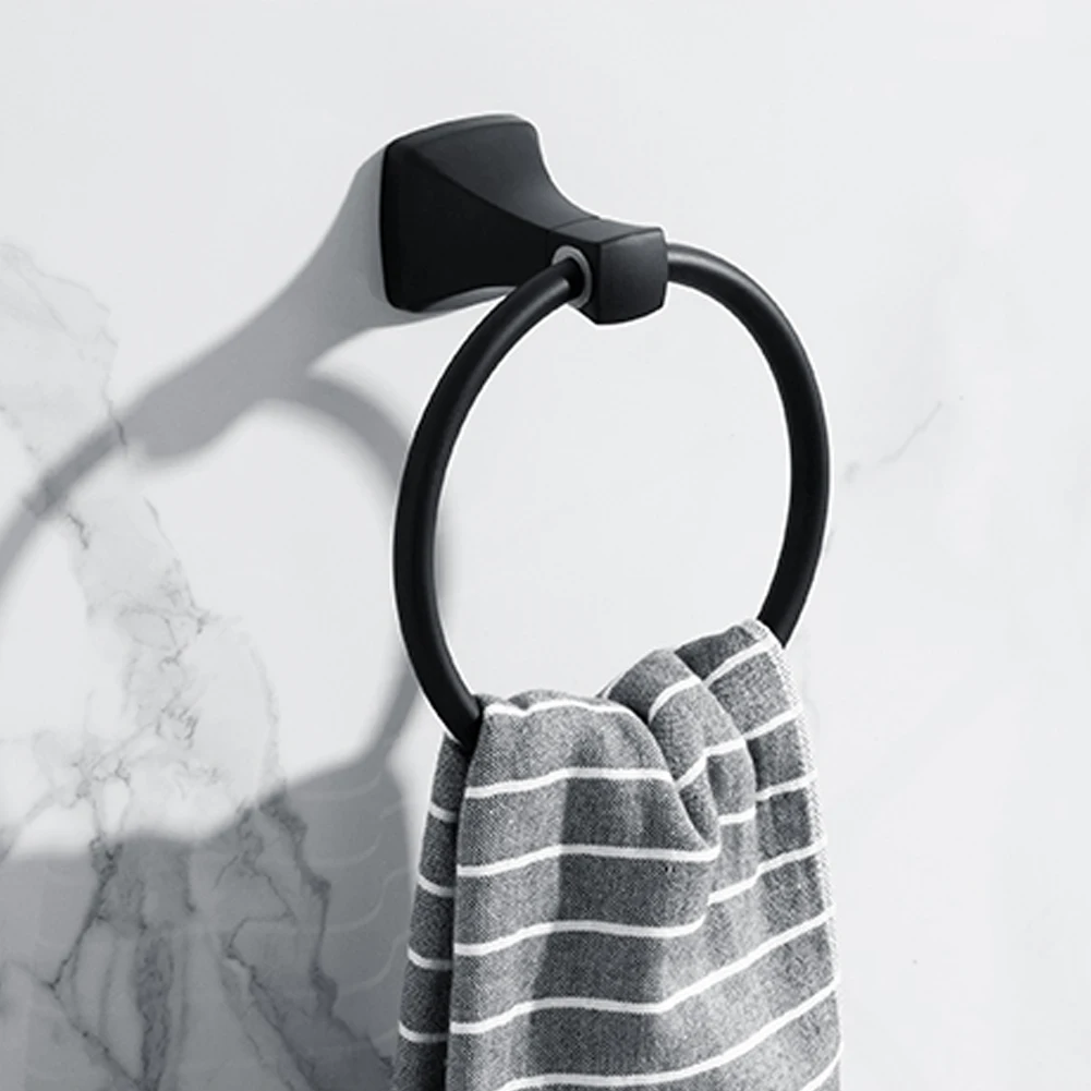 Космическая алюминиевая матовая черная вешалка для полотенец настенная в ванную