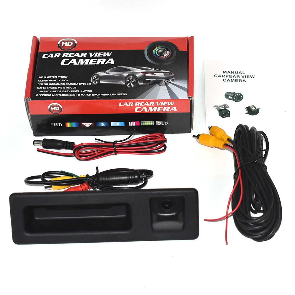 Автомобильная камера заднего вида ZJCGO HD CCD ручка для багажника ночного видения BMW