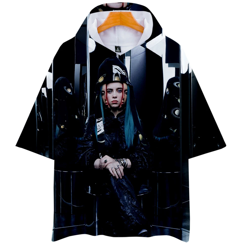 Billie Eilish 3D толстовки Новинка короткий рукав мода лето/весна футболка классная и дышащая футболка с коротким рукавом