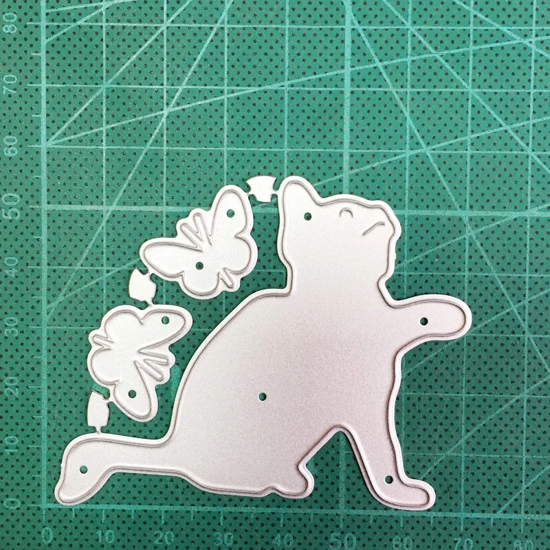 

Cat catching Butterfly Metal Cutting Dies Stencils For Scrapbooking dies DIY Craft Stmap Card Making Embossing Die Cuts 2020 New