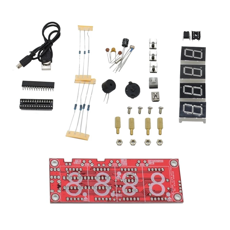4 разрядный Ds1302 Led Дисплей Diy Смарт точные часы набор для самостоятельной сборки